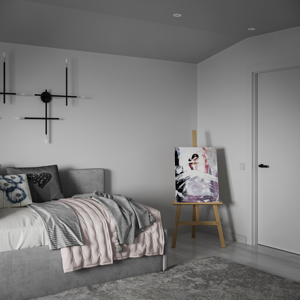 Дизайн интерьера мансардного этажа в частном доме.