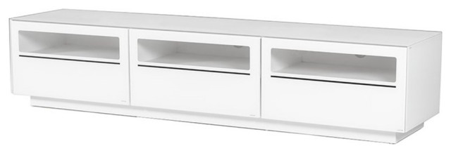 Modrest Landon Contemporary Wood & Glass TV Stand for TVs up to 84" in White