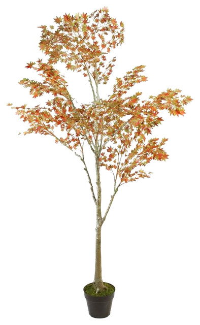 5.5' Potted Fall Harvest Artificial Orange Dream Japanese Maple Tree
