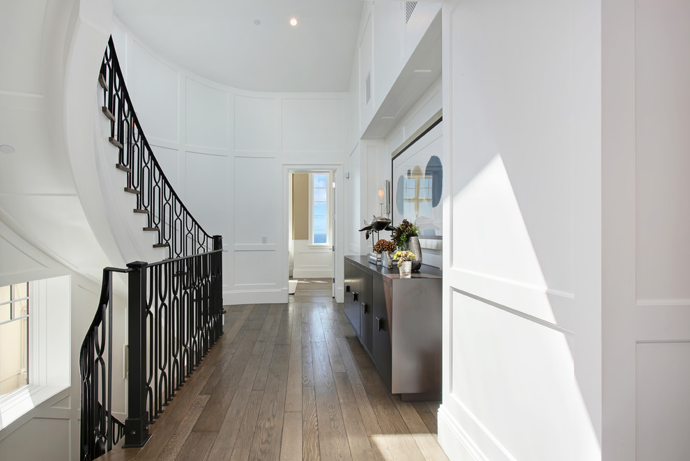 Inspiration for a transitional hallway remodel in Orange County