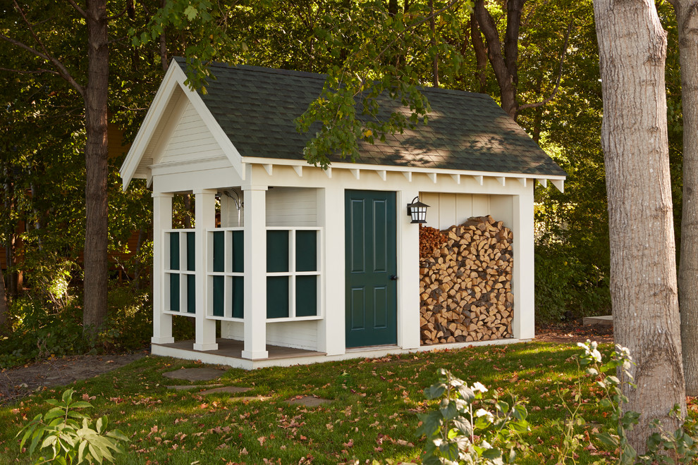 Inspiration for a small traditional detached garden shed in Minneapolis.