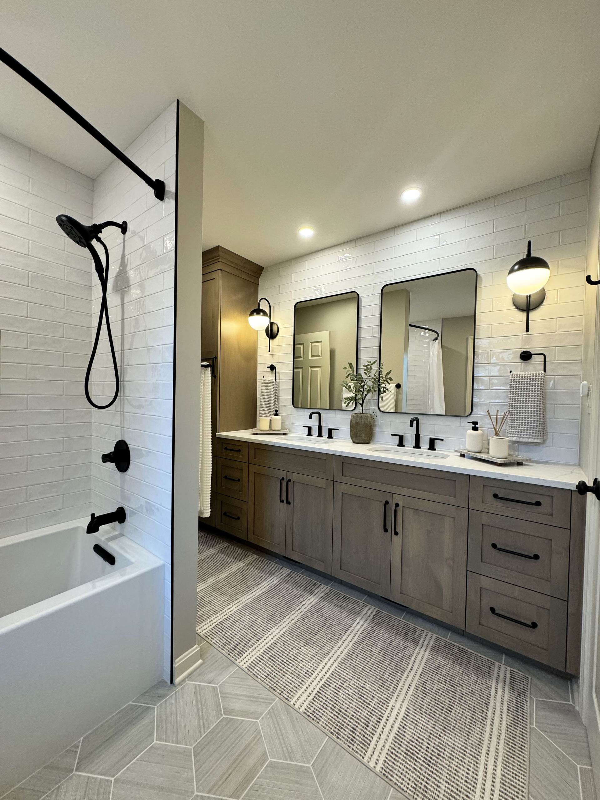 Elegant Rustic Luxe Bathroom renovation.