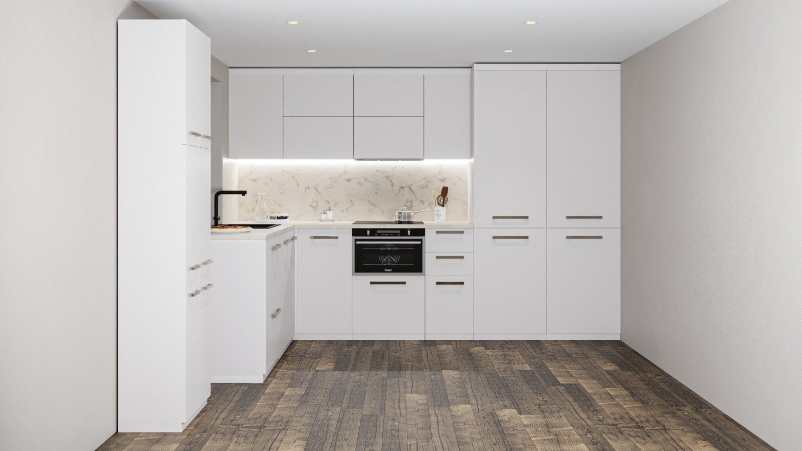 Современная кухня для квартиры за городом