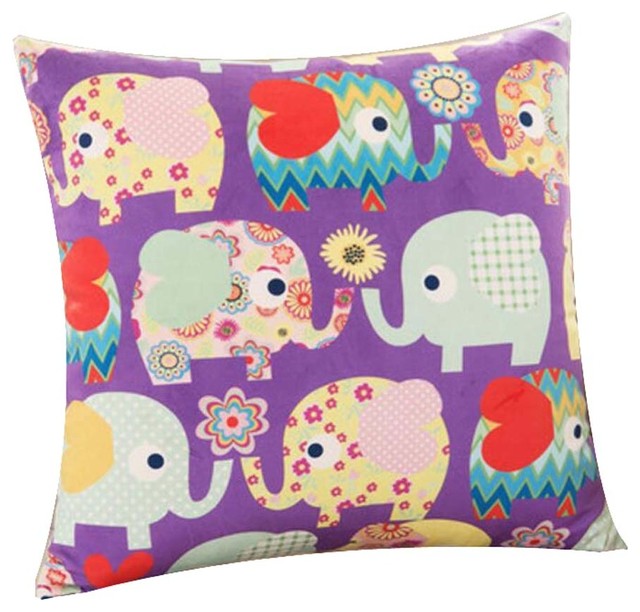 Lovely Purple Elephants Elegant Hold Pillow Throw Pillow Children
