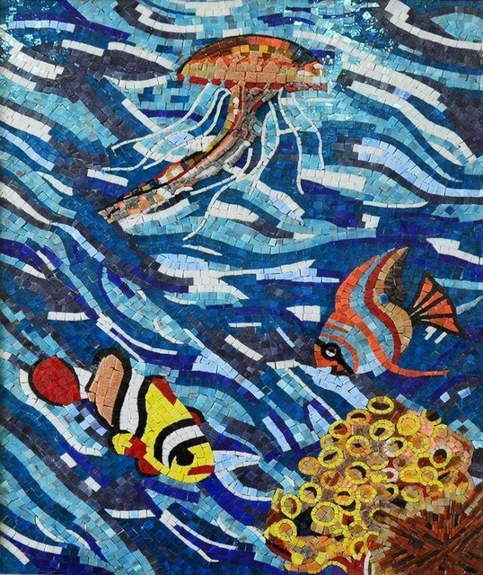 C Reef Glass Mosaic Art, Decorative Mosaic Tile Murals