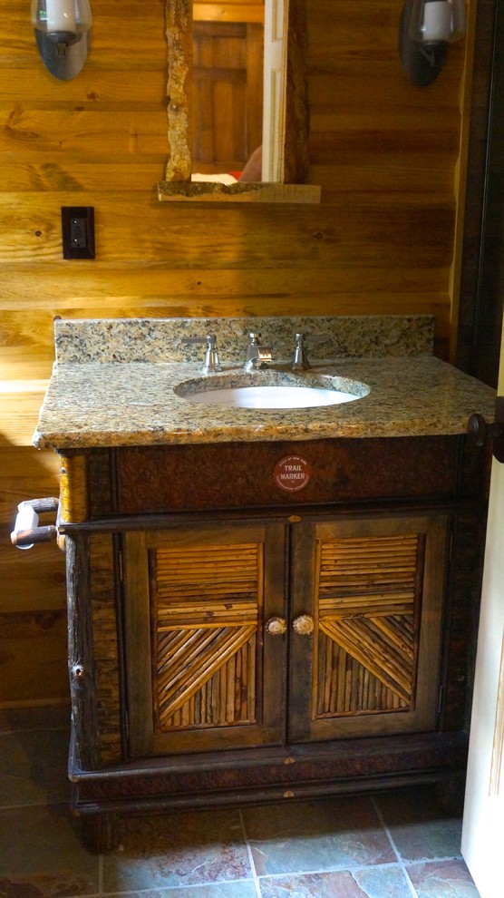 Mountain style home design photo in Burlington