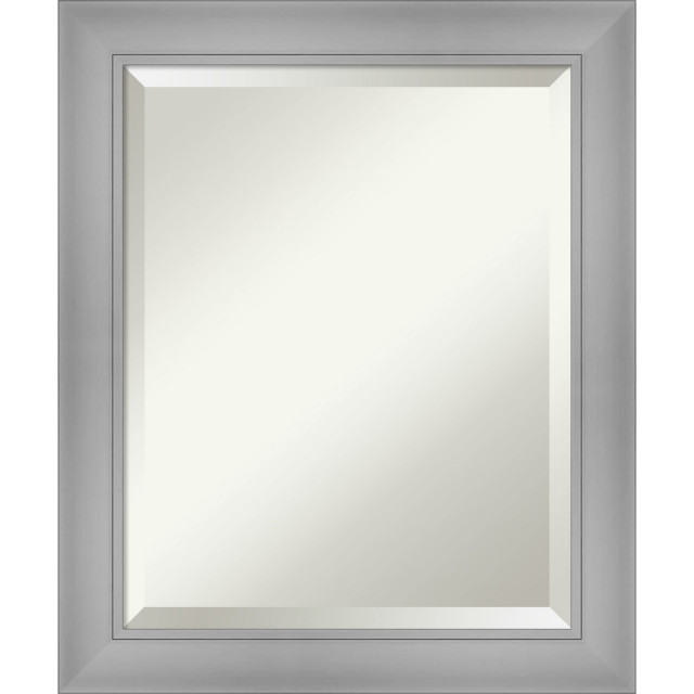 Flair Polished Nickel Bathroom Vanity Wall Mirror, 20x24