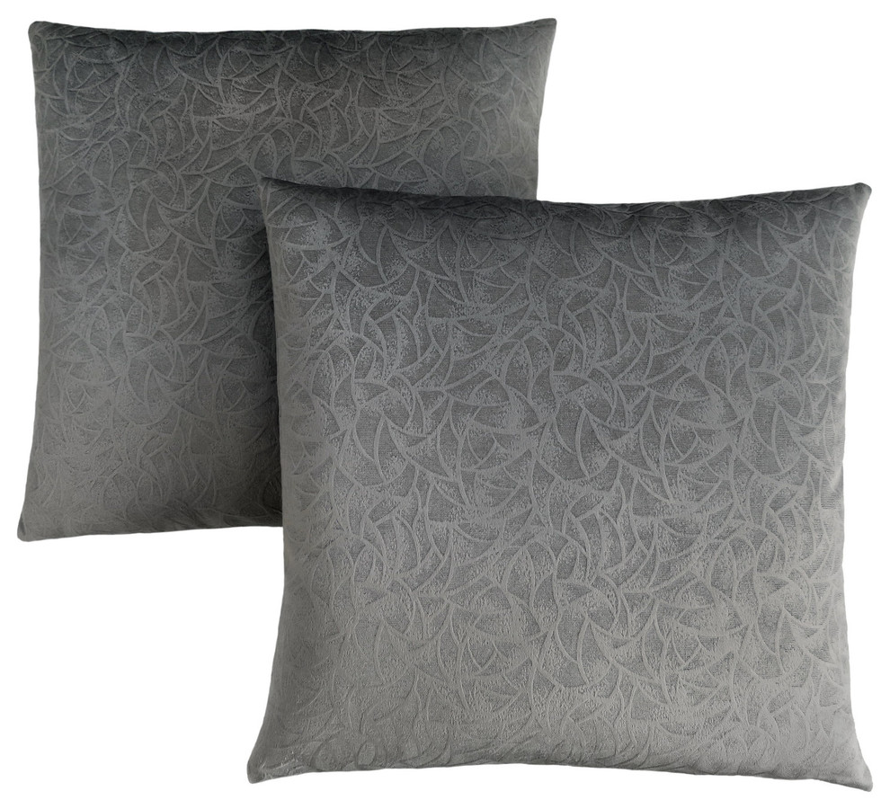 Pillow in Dark Gray Finish - Set of 2