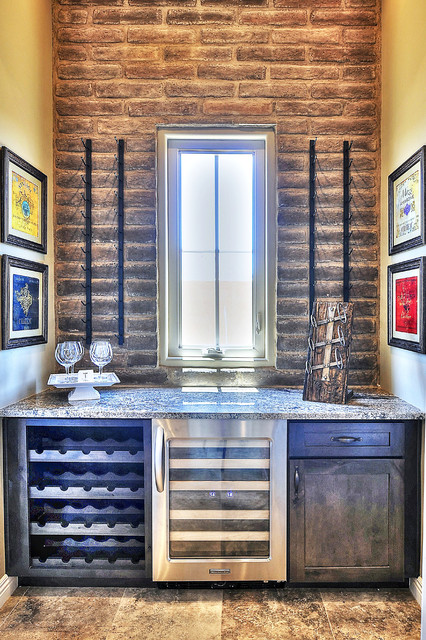 Adobe Brick Veneer Home - Coronado Thin Brick Veneer american-traditional-wine-cellar