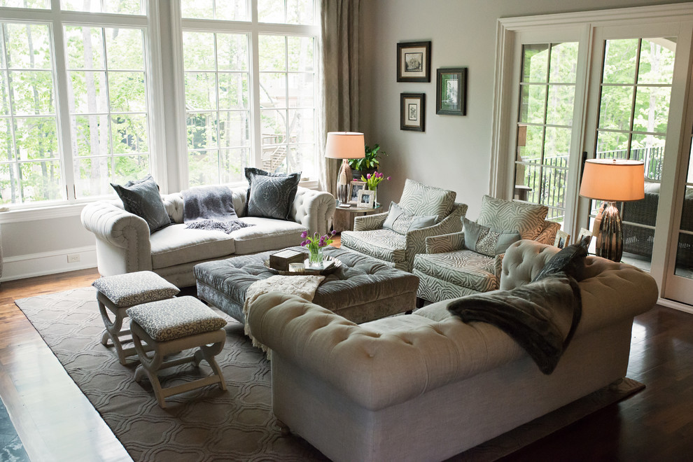 This is an example of a transitional living room in Charlotte.