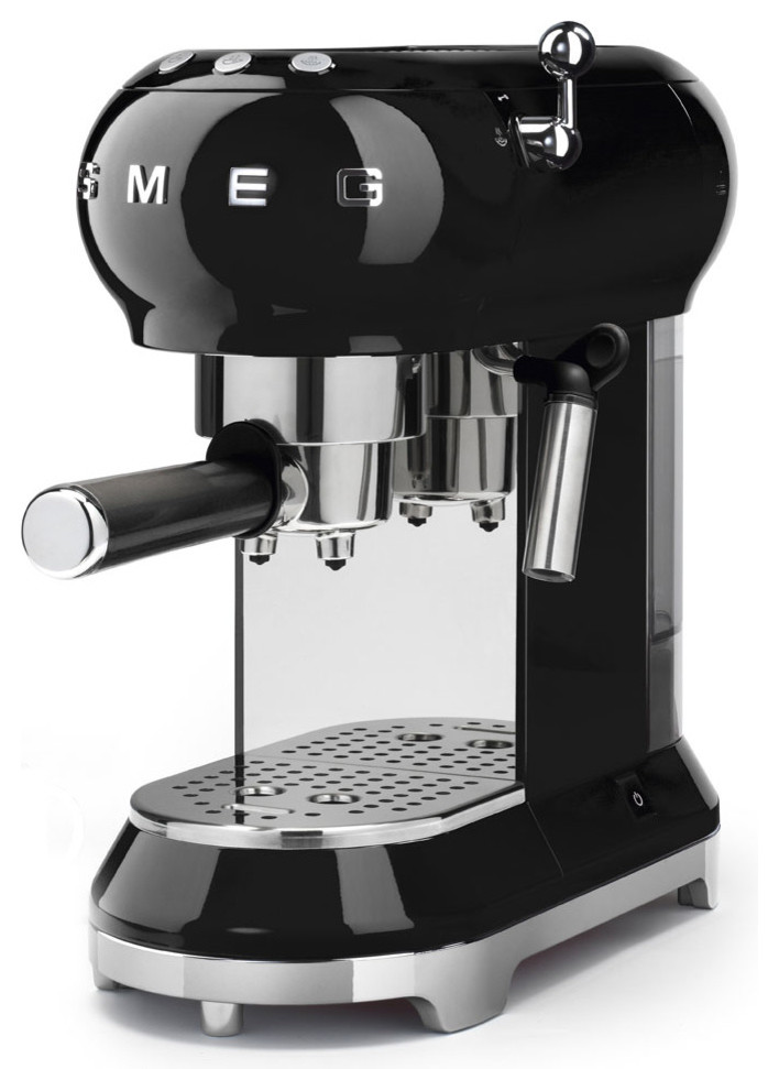 50's Retro Style Aesthetic Espresso Coffee Machine, Black