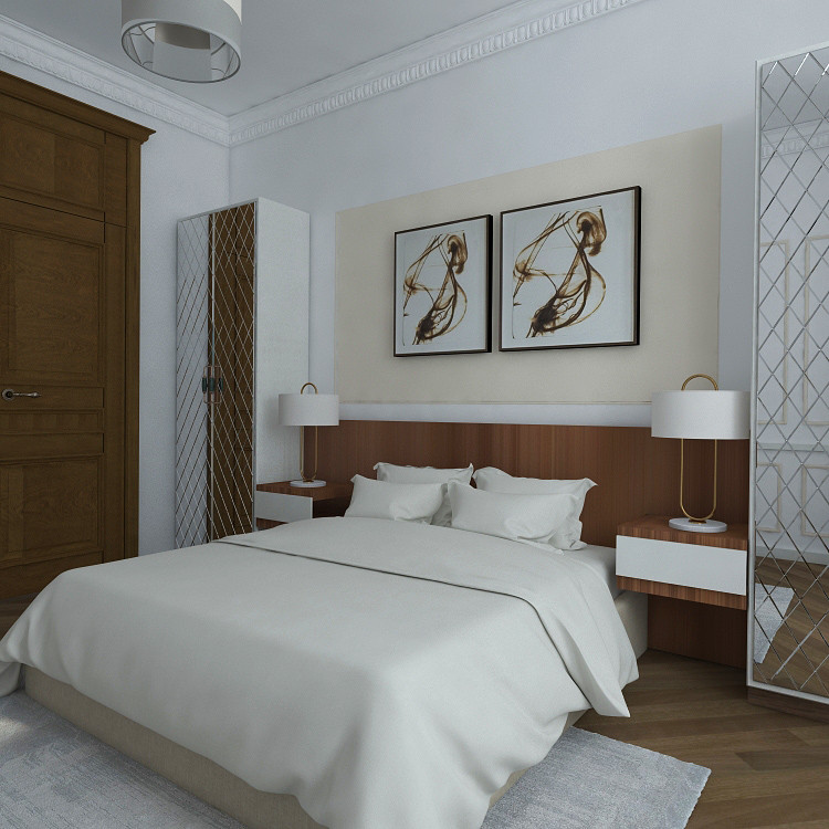 Дизайн квартиры г. Москва. Спальная