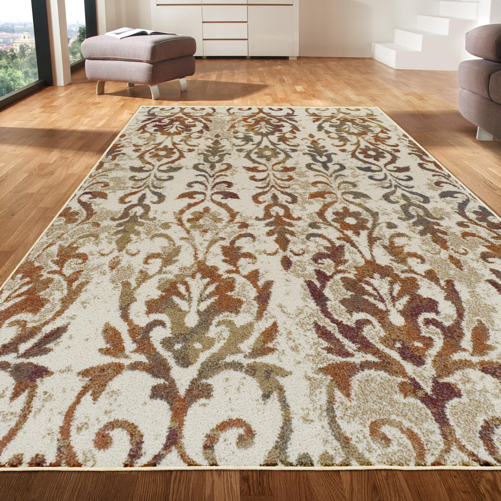 Lafayette Floral Modern Indoor Area Rugs, 8 Ft. X 10 Ft. Contemporary