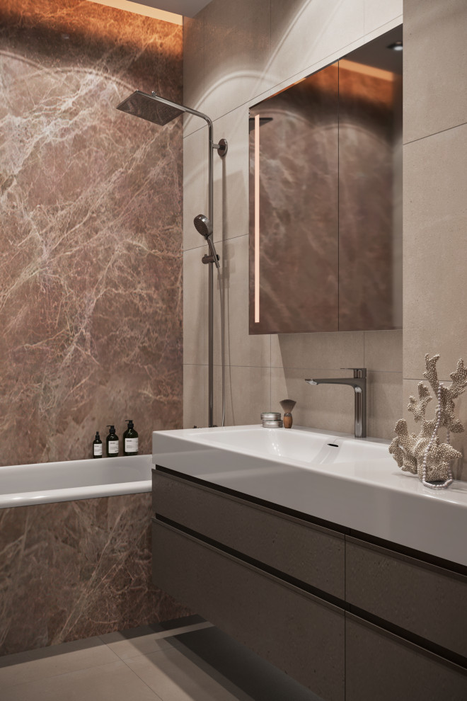 Визуализация квартиры в бежевых тонах