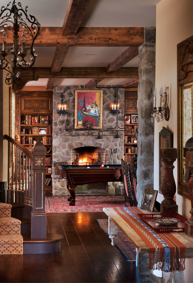 This is an example of a country family room in New York.