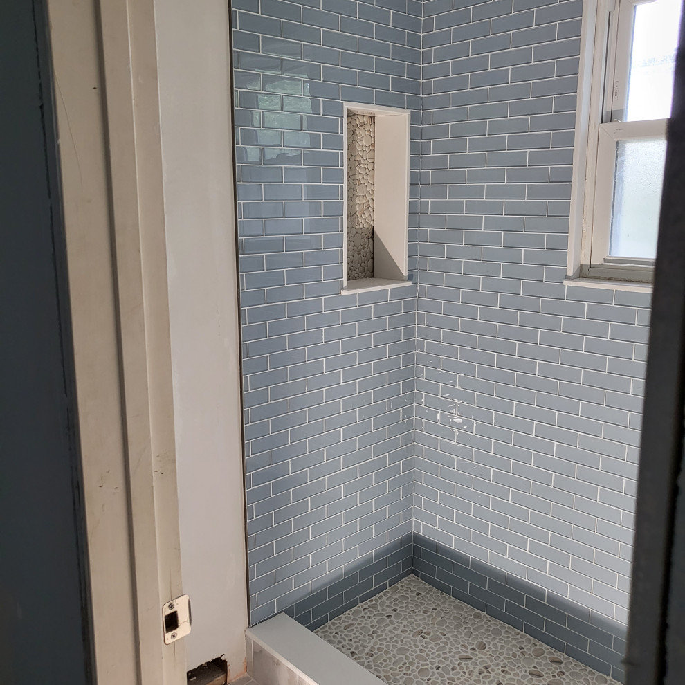 Blue Tile Bathroom Installation