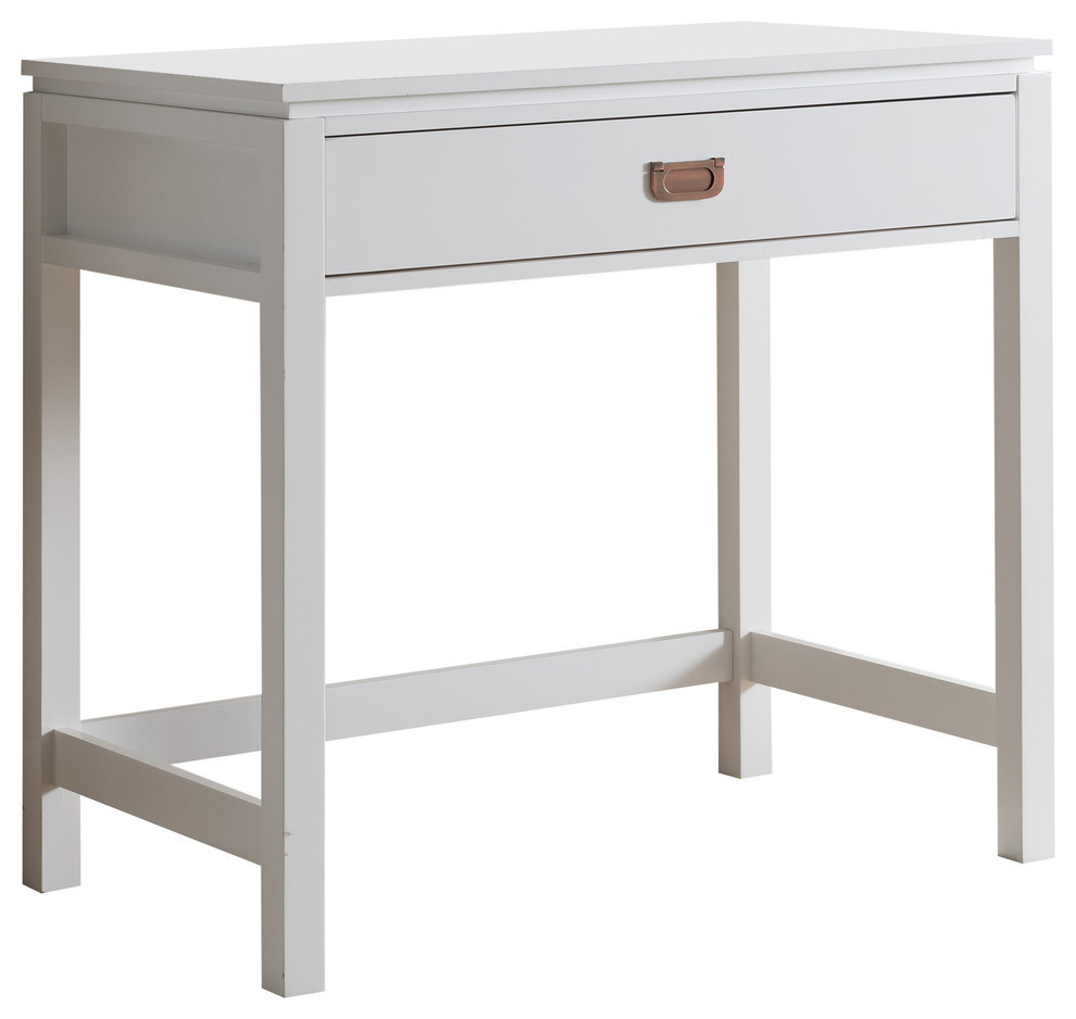 Decatur Computer Desk White Wood With Storage Drawer