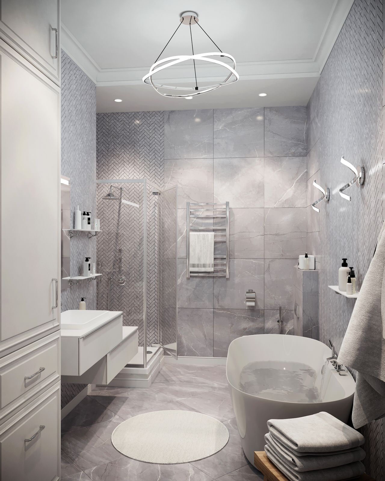 Визуализация (настройка света, материалов) квартиры в Москве.