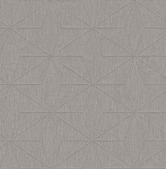 Bernice Taupe Geometric Wallpaper Contemporary Wallpaper by
