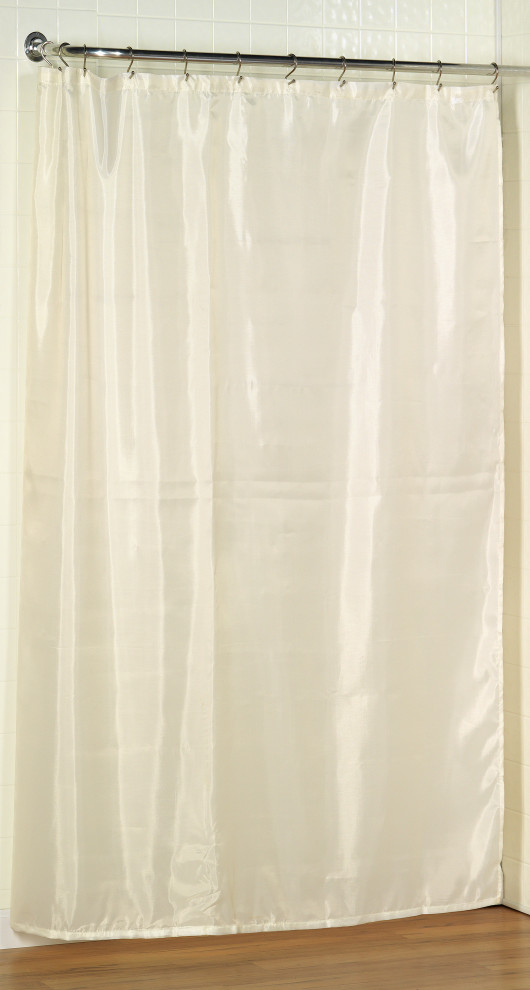 Extra Long (96'') Polyester Fabric Shower Curtain Liner in Ivory