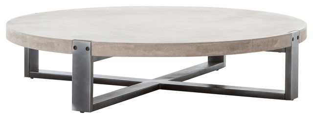 Frantz Loft Modern Grey Concrete Low Round Coffee Table 30d Frantz Loft Modern Grey Concrete Low Round Coffee Table 55d