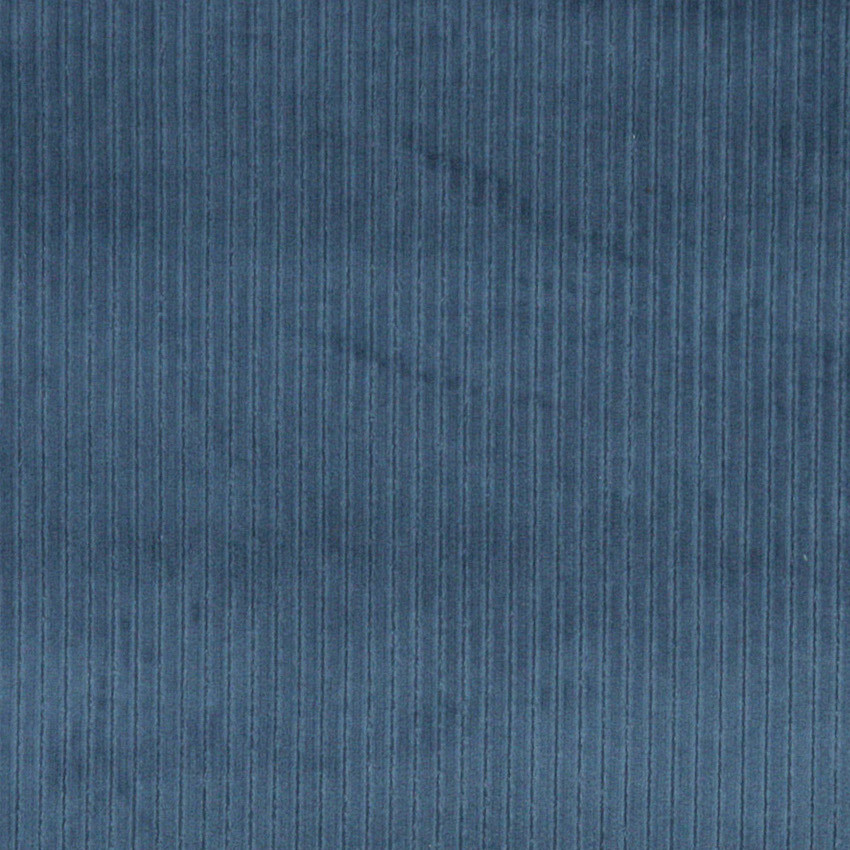 Blue Stripe Corduroy Velvet Upholstery Fabric By The Yard