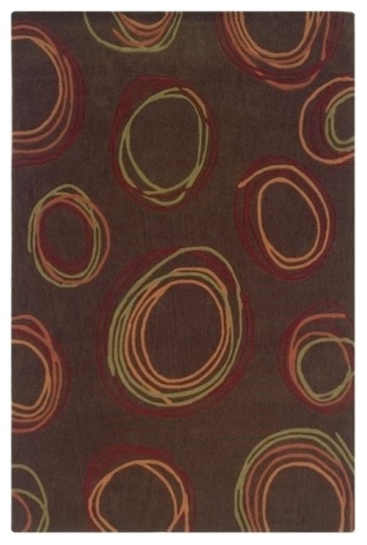 Hawthorne Collection 5' x 7' Hand Tufted Rug in Chocolate and Rust