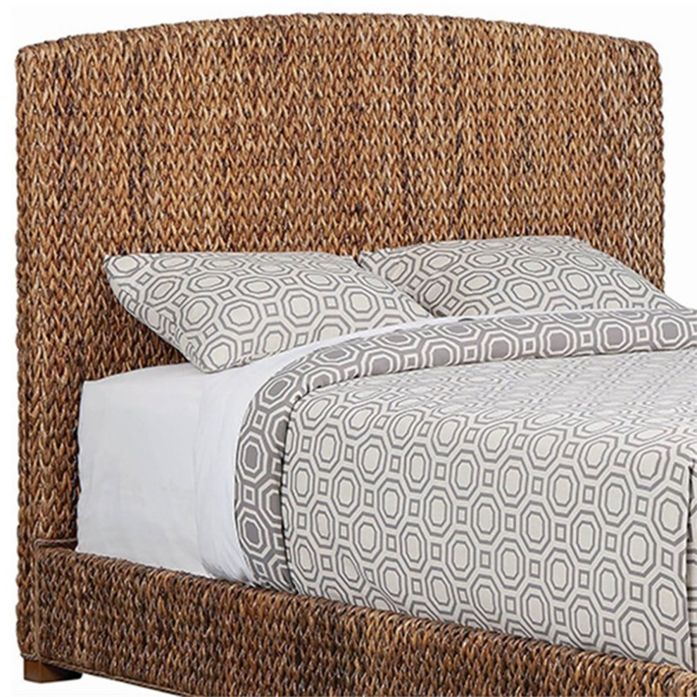 Bowery Hill Coastal Wood Banana Leaf California King Panel Headboard in