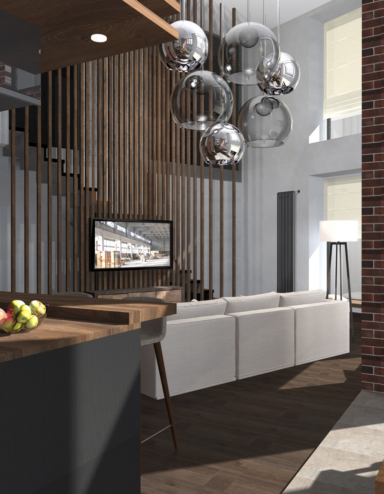 Квартира в современном стиле с элементами лофт