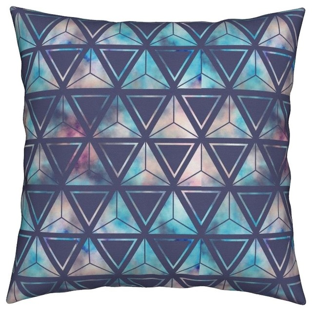 Purple Geometric Tie Dye Aqua Plum Pink Pastel Throw Pillow