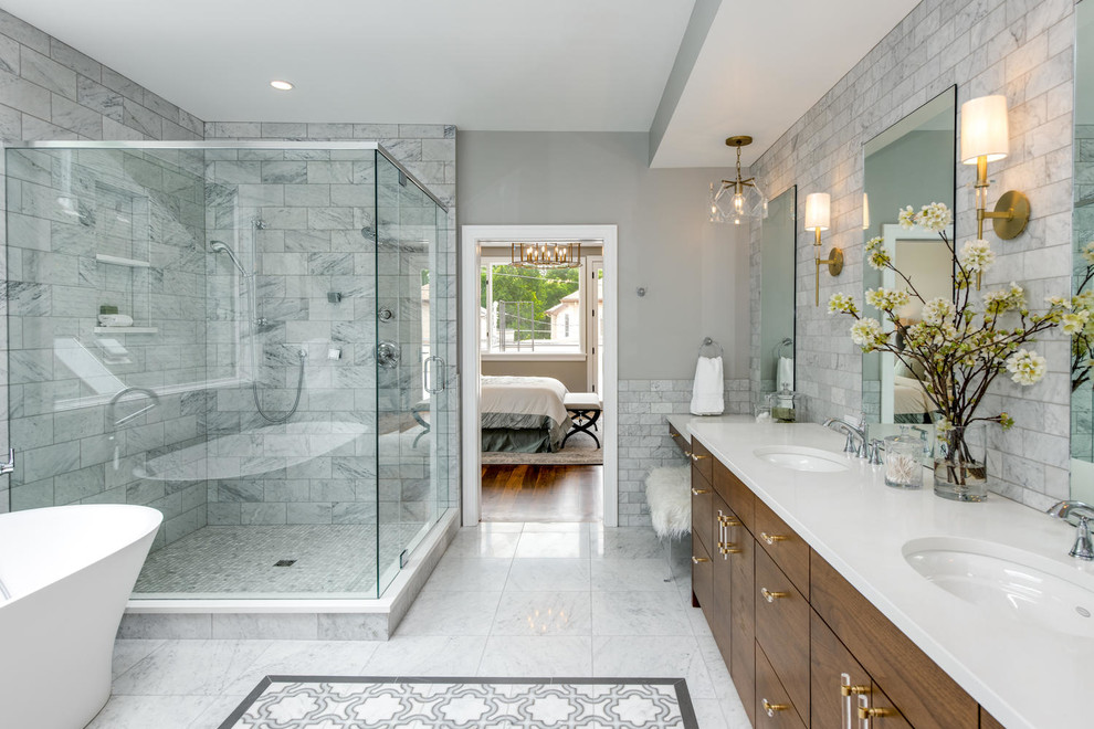 Inspiration for a transitional bathroom remodel in Denver