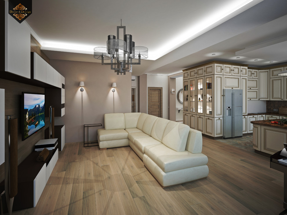 "Фьюжн в интерьере"трехкомнатная квартира в Казани по ул. Муштари