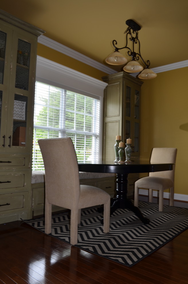 This is an example of a transitional dining room in Nashville.