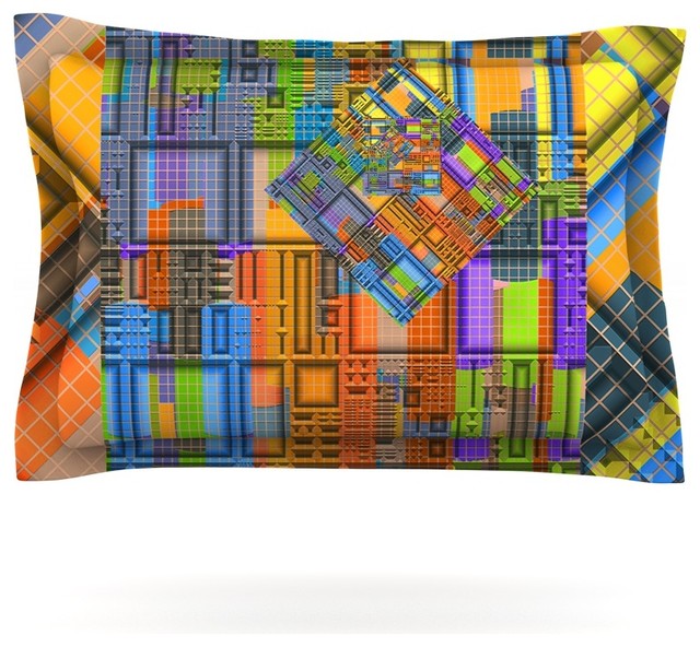 Michael Sussna "Tile Rep" Abstract Pillow Sham, Cotton, 30"x20"