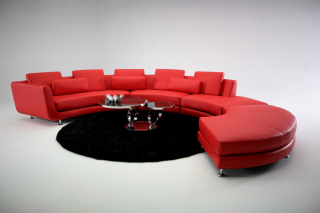 Divani Casa Contemporary Style Red Leather Sectional Sofa Ottoman Transitional Sofas By Solrac Furniture - Red Sectional Sofa With Ottoman Divani Casa Contemporary Style Red Leather Sectional Sofa Ottoman Transitional Sofas By Solrac Furniture - Red Sectional Sofa With Ottoman