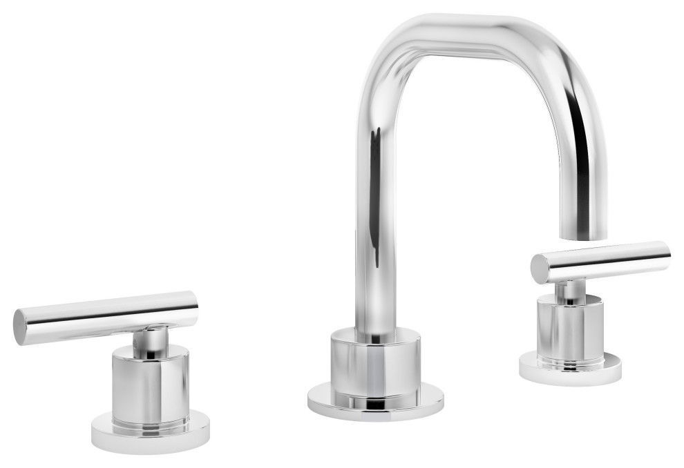 Dia Widespread Two-Handle Bathroom Faucet with Push Pop Drain Assembly (1.0 GPM), Polished Chrome