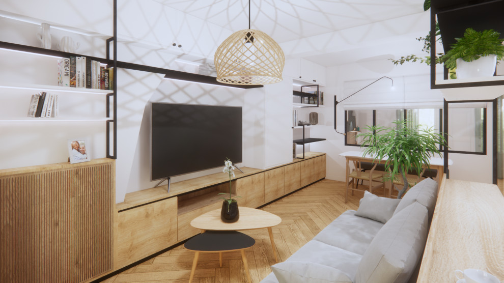 Medium sized contemporary living room in Nantes.