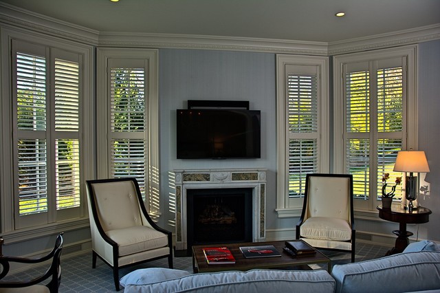 Master Bedroom Lounge With Gas Fireplace Contemporary