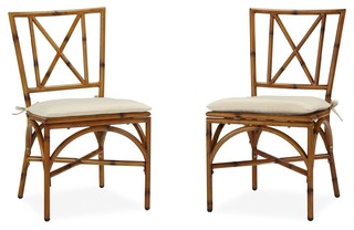 Upholstered Dining Chair - Set of 2 - Asian - Outdoor Dining Chairs ...