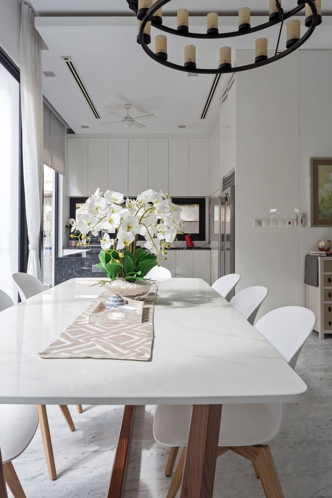 Inspiration for a dining room in Singapore.