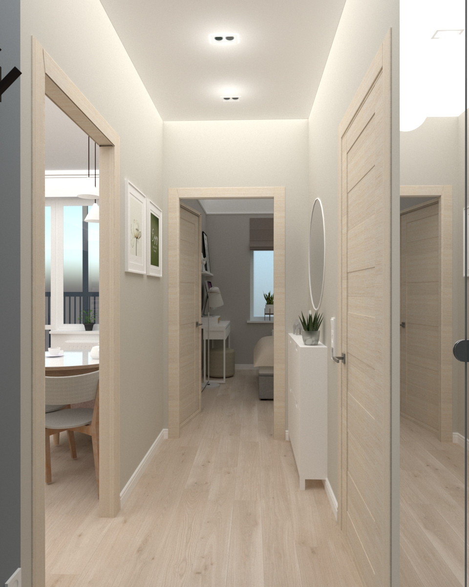 Маленькая цветная евродвушка в ЖК "Артлайн" в нежных тонах