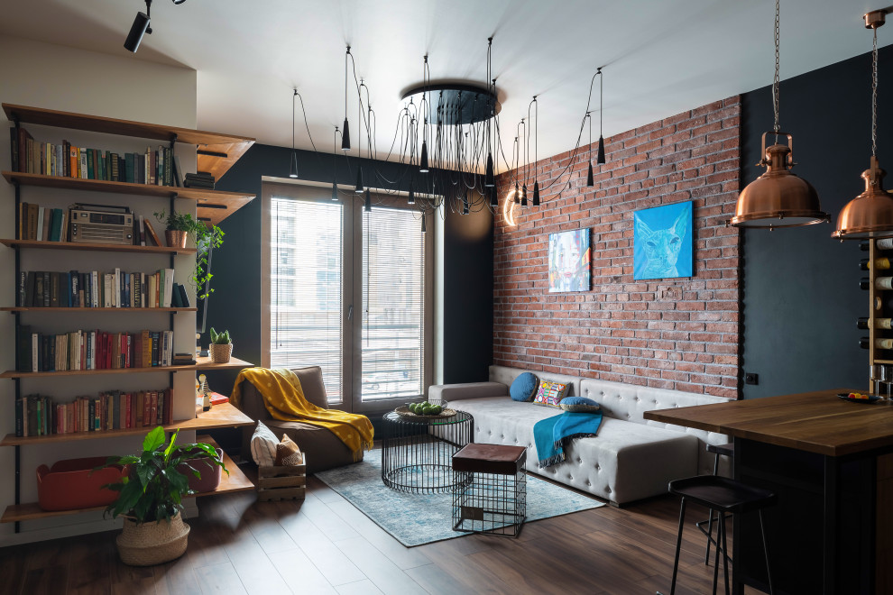Design ideas for an urban living room in Saint Petersburg.
