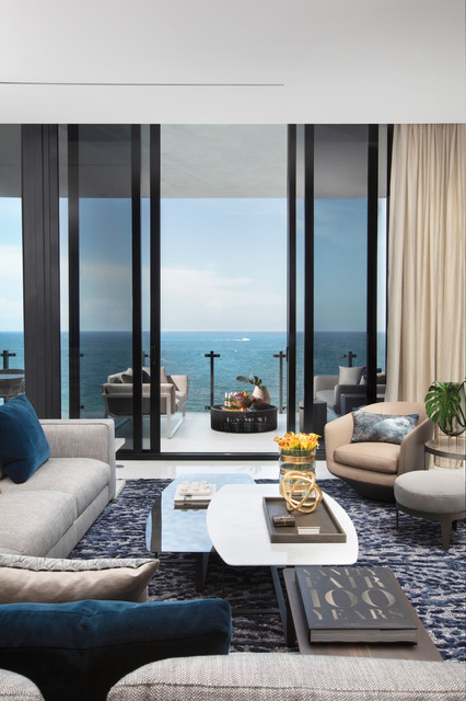 Luxe Waterfront Condo contemporary-living-room