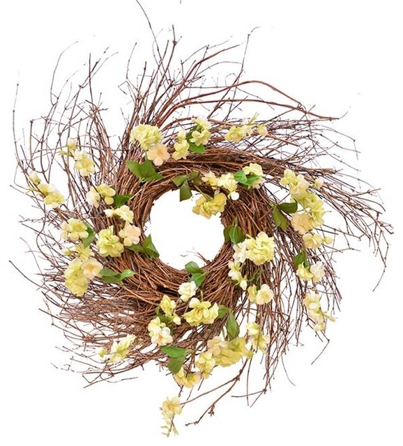 25" Cherry Blossom Wreath Wreaths And Garlands by Fantastic Craft Inc