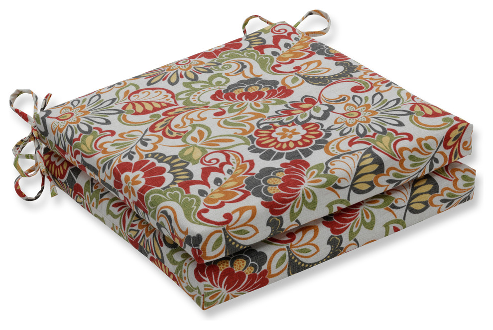 Zoe Citrus Oversized Seat Cushion Set, Set of 2 Contemporary