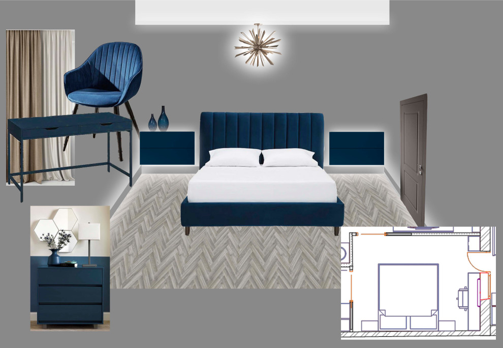 Планировочное  решение и Эскизный поект однокомнатной квартиры