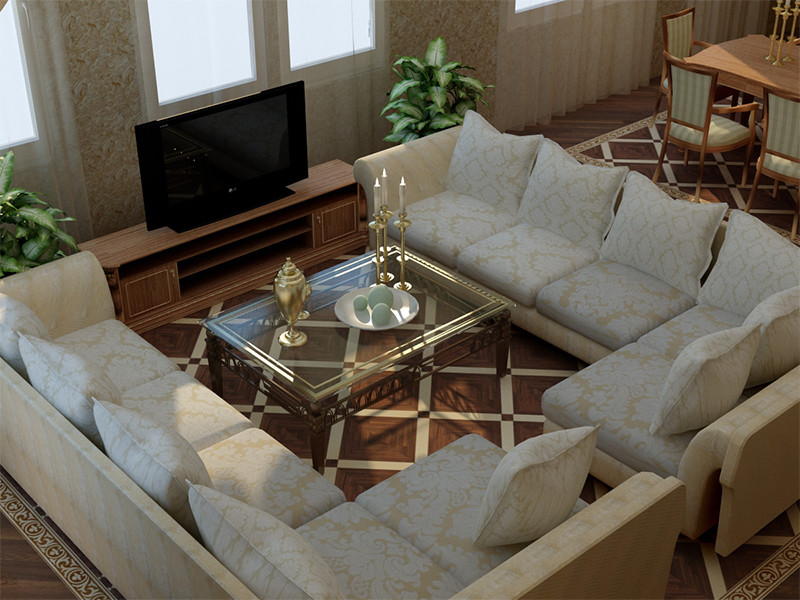 Эскизный проект гостиной в коттеджном поселке Колосково