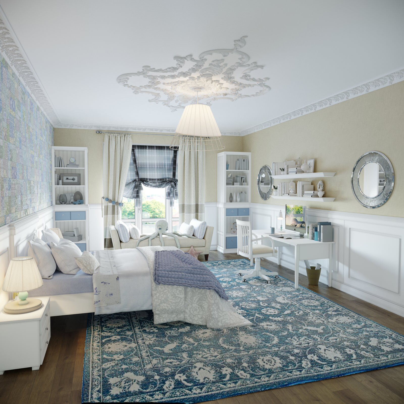 Визуализация детской для девочки "Пэчворк"