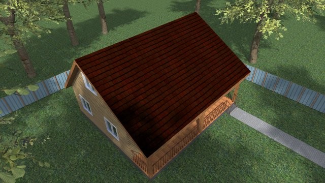 Каркасный дачный дом [007.14]