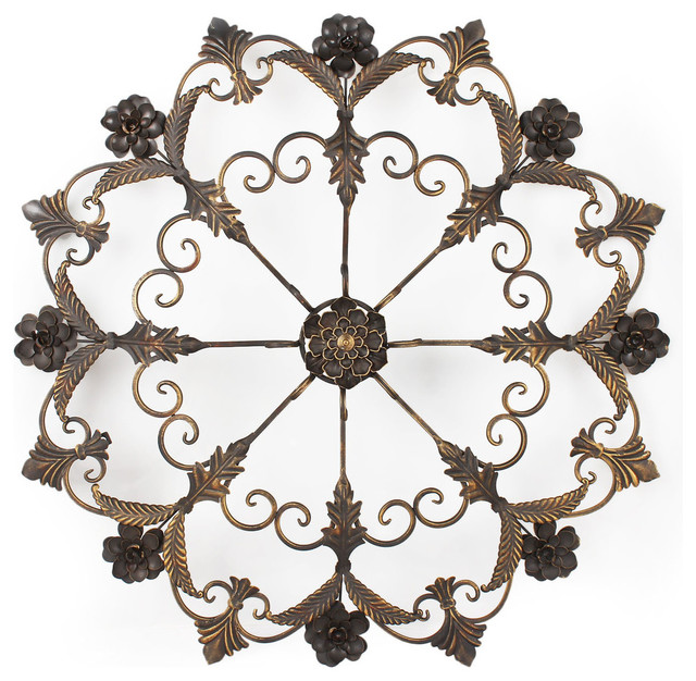 Decorative Bronze Iron Decor Widget, Round Flower Starburst Design ...